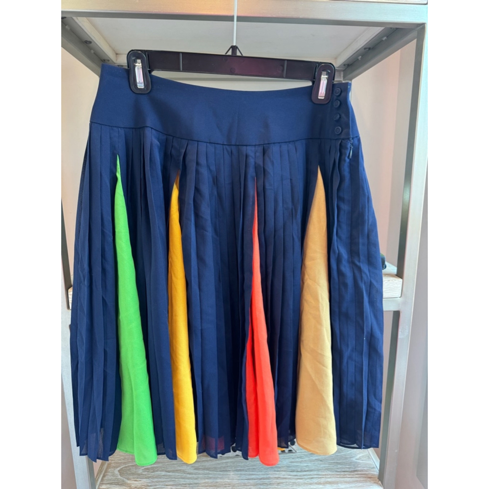 Women's Anthropologie Colorful Skirt Size 4 Navy Multi